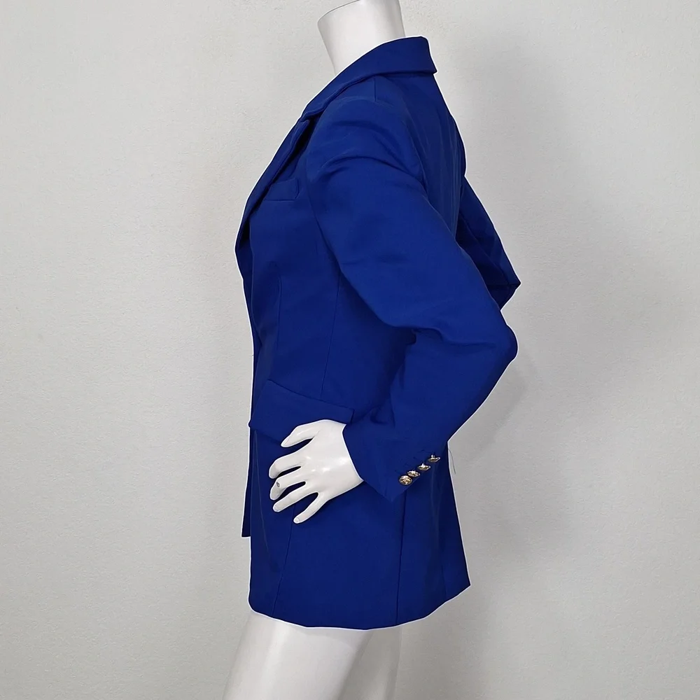 Rachel Zoe Blue Careerwear Gorpcore One Button Long Sleeve Blazer Jacket Size XS - Picture 10 of 14